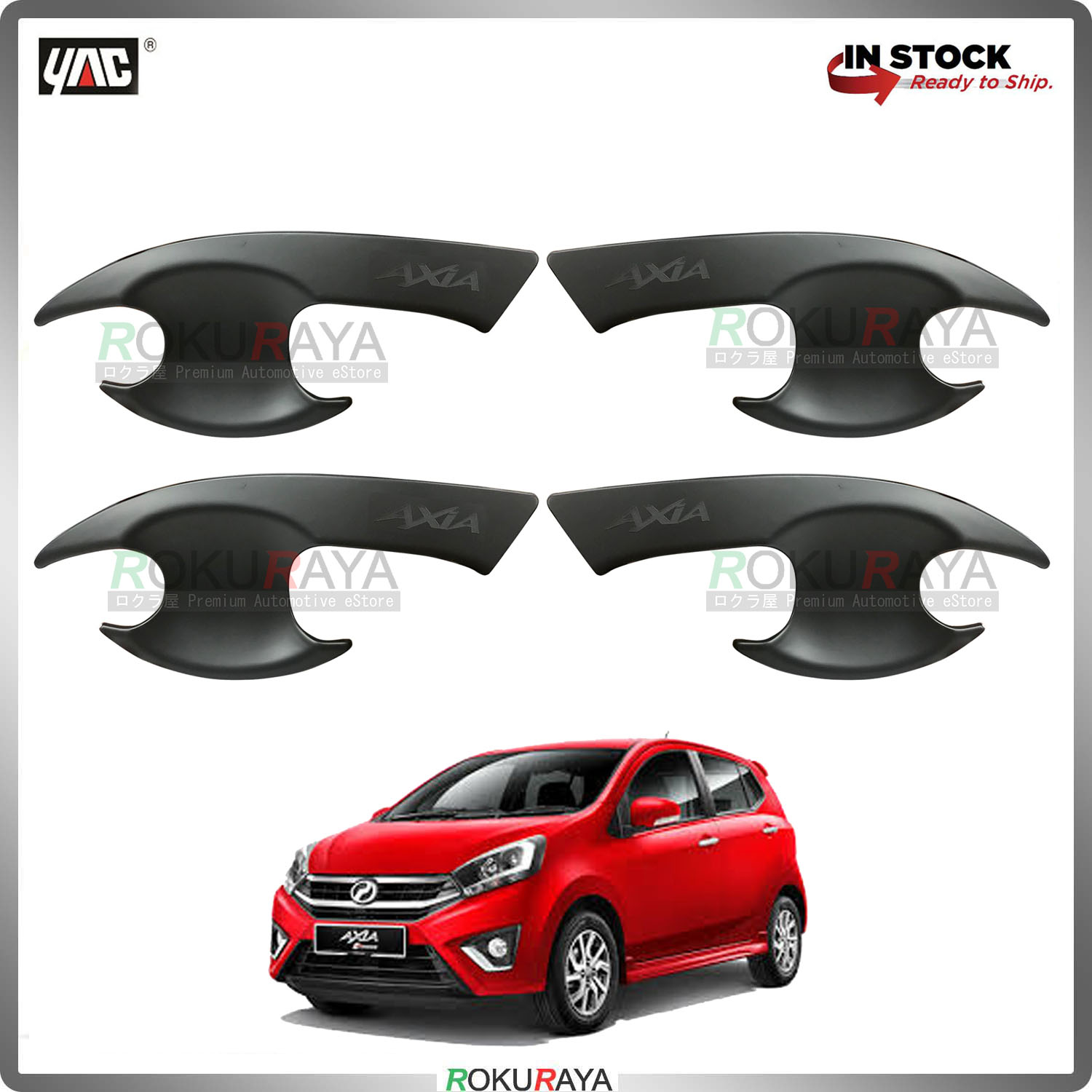 Perodua Axia Door Handle Cover Garnish Trim ABS Plastic (MATT BLACK BOWL)