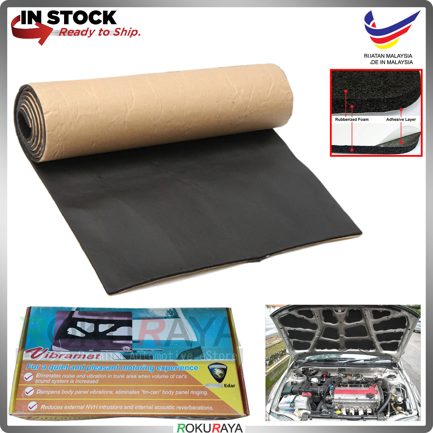 [100cm x 120cm] Universal Carfit Trunk Boot Deadening Sound