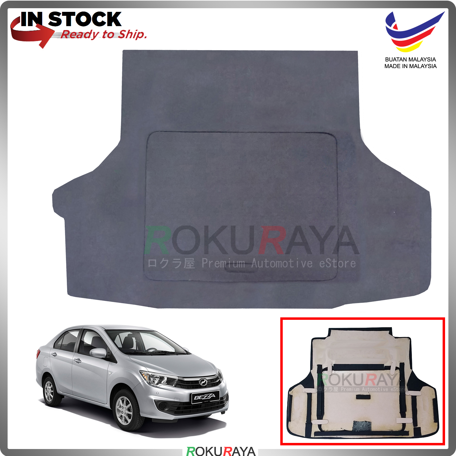 Perodua Bezza Custom Fit 15mm Rear Bonnet Spare Tyre Tire Tayar Cover ...