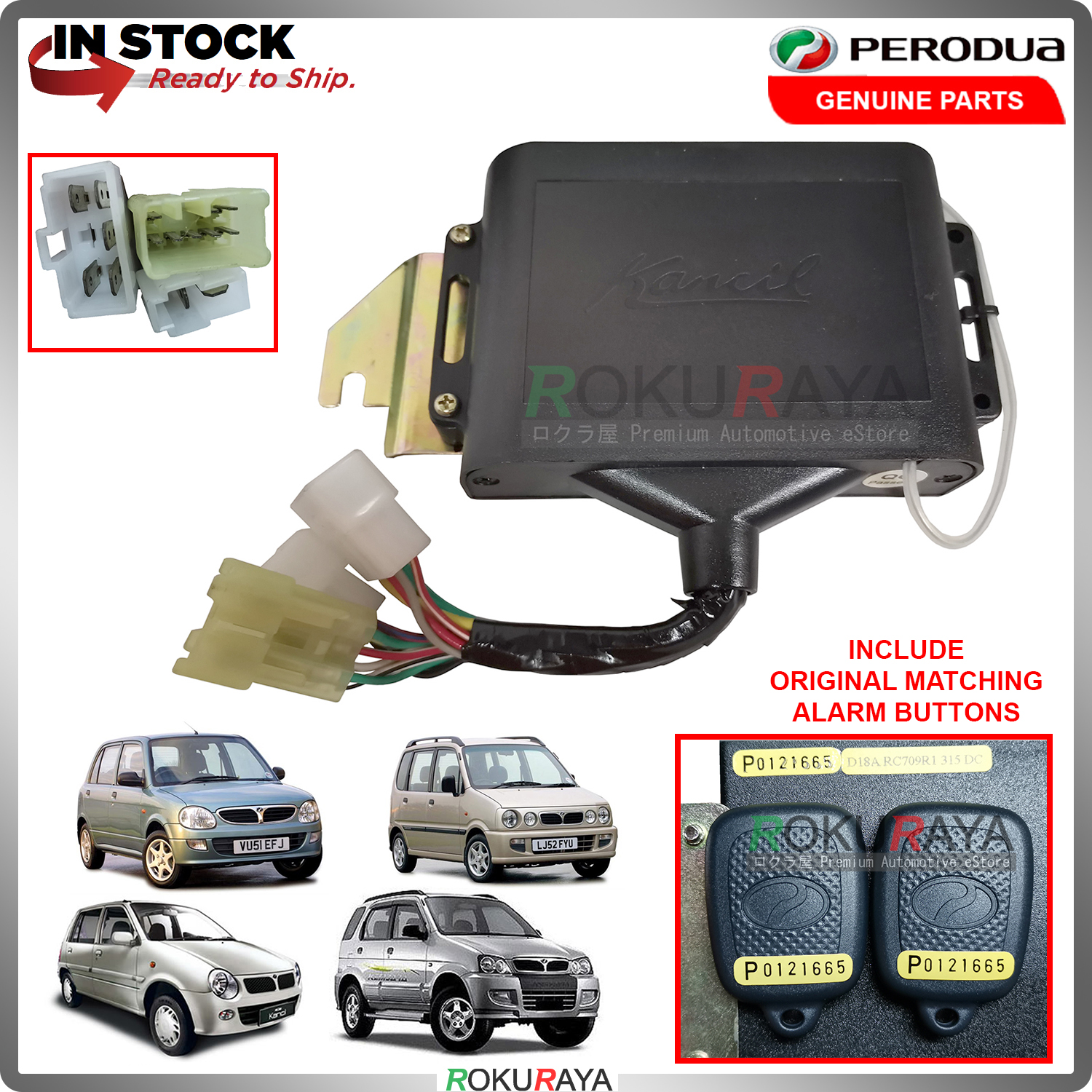 Perodua Kancil Kelisa Kenari Kembara Original Security Alarm Immobilizer With 2pcs Matching Ori Button