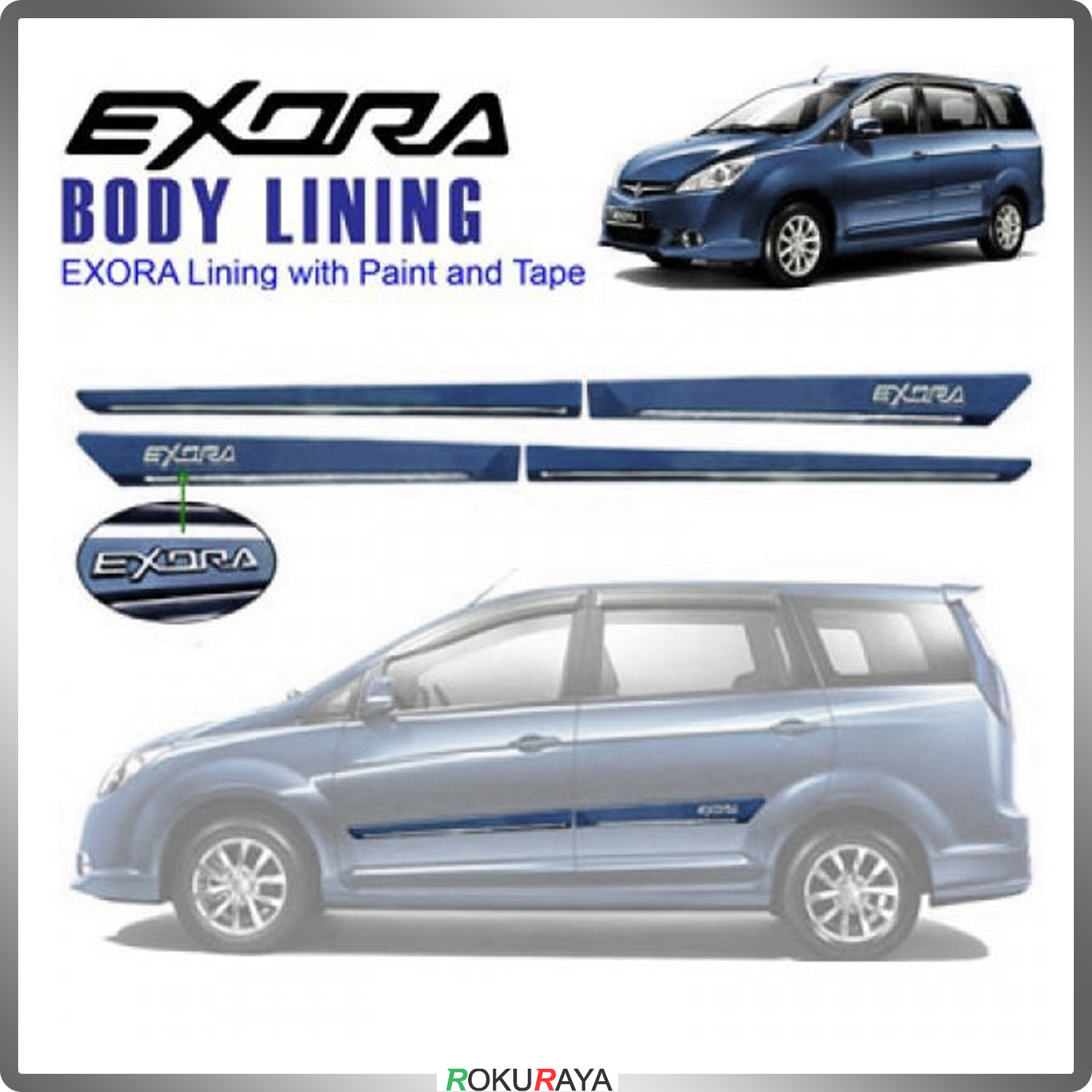 [A1064 GAIA BLUE] Proton Exora Original Side Door Moulding Garnish Body
