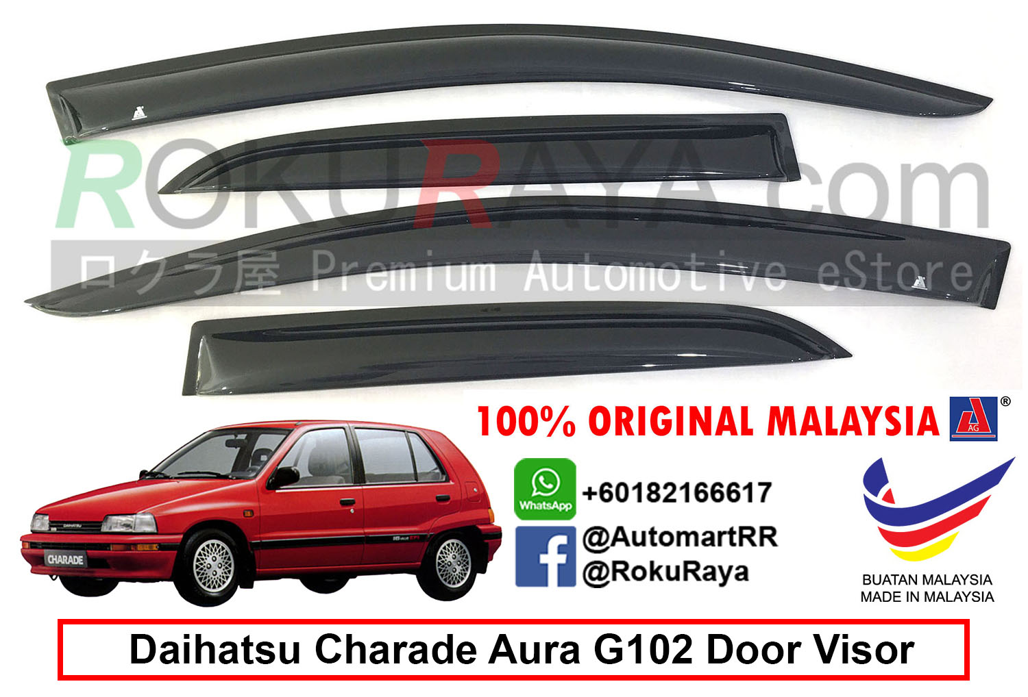 Daihatsu Charade Aura 3rd Gen 1987 1993 Ag Door Visor Air Press Wind Deflector Small 7cm Width