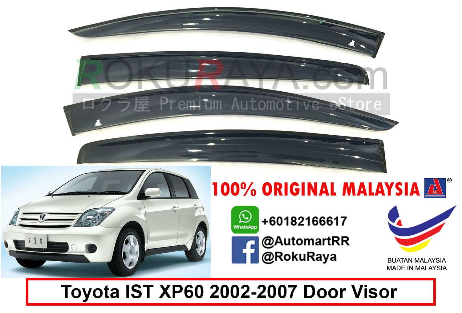 Toyota IST XP60 (1st Gen) 2002-2007 AG Door Visor Air 