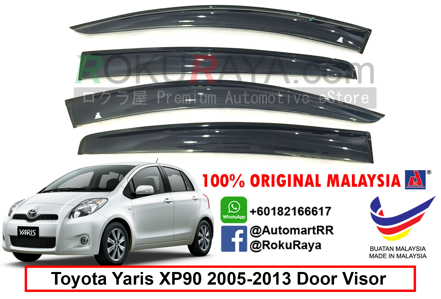 Toyota Yaris XP90 (2nd Gen) 2005-2013 AG Door Visor Air 